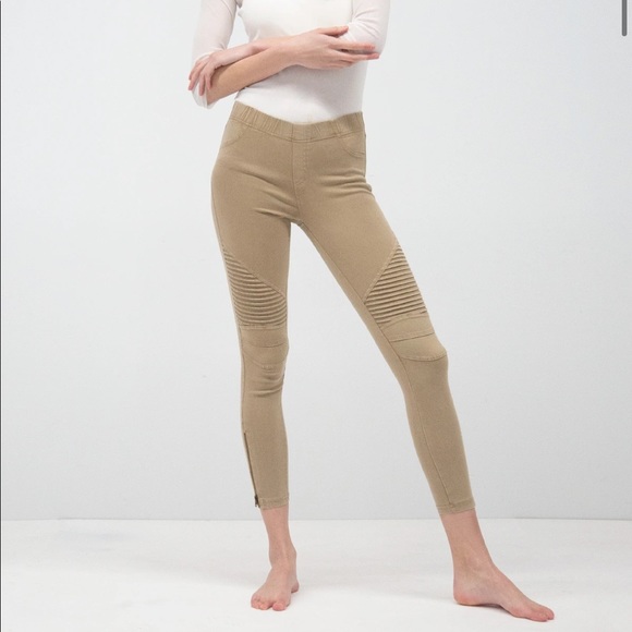 Moto Jeggings, Off-White Cotton with Zipper Detail - Picture 6 of 6
